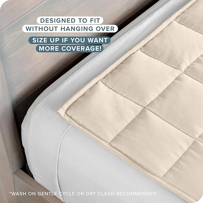 Bare Home Weighted Blanket Full or Queen Size 15lb (48" x 72") for Adults - All-Natural 100% Cotton - Premium Heavy Blanket Nontoxic Glass Beads (Sand, 48"x72")