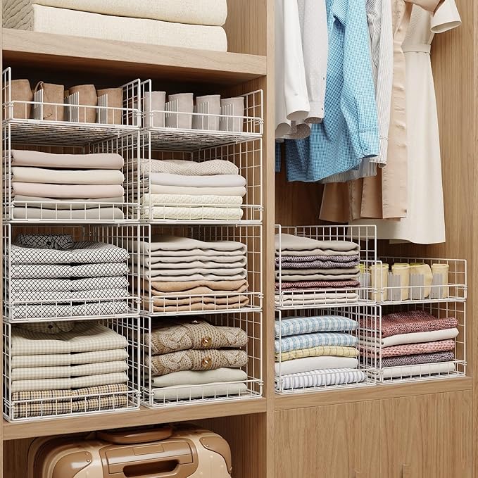 Cidaziya Closet Organizers and Storage Shelves for Clothes, Collapsible Stackable Storage Bins Organizer Baskets Containers Drawers for Truck Camper Closet RV Closets Pantries Cupboard Wardrobe