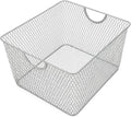YBM Home Kitchen Pantry Organizer Wire Basket for Shelves, Cabinets, Pantry, Countertop, Mesh Open Storage Bin Metal Basket for Organizing Food Supplies 10” x 9” x 6” Pack of 1, Silver