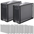2 Pack Hanging File Holder, 10 Hanging Folders, Metal Mesh, Letter Size Folder Storage, Desktop Storage Cabinets, Office School Document(Gray,Small)