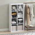 Furinno Cubic Extra Thick 8-Cube Closet Organizers and Storage, White | 14.6 x 30 x 58 in, Open Shelf Closet Storage, Closet Organizer, for Wardrobe, Bedroom, Living Room