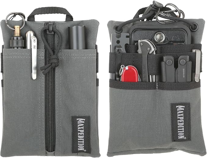 MAXPEDITION Platy Pocket Organizer, Durable EDC Tool Pouch for Men, Neck Wallet with Paracord Lanyard, Holds Flashlight, Multitool, Pen, Notebook