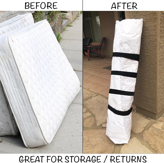 Mattress Vacuum Bag for Moving, Vacuum Seal Mattress Bag for Memory Foam or Inner Spring Mattresses, Compression and Storage for Returns, Leakproof Valve and Double Zip Seal (King)