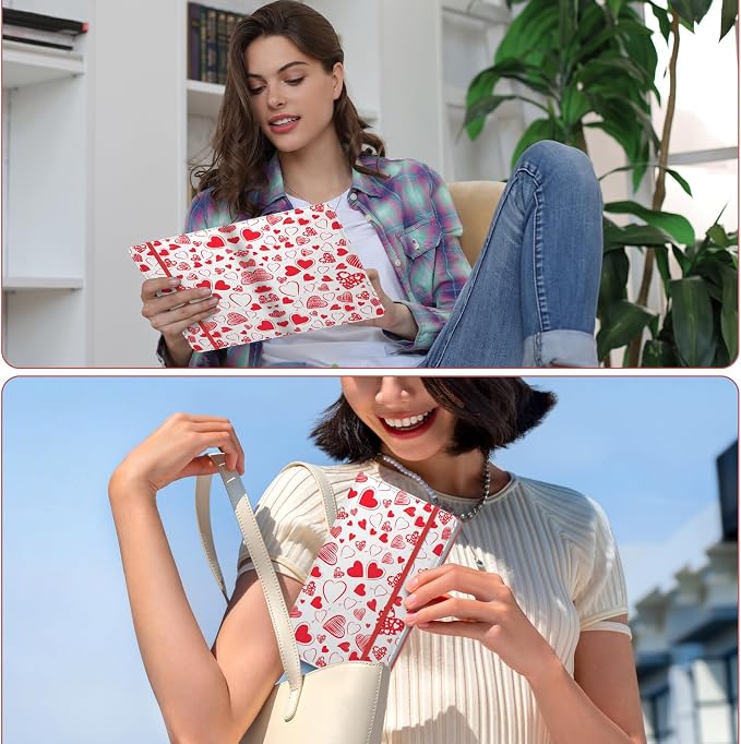 Floral Business Card Book Holder Organizer for Women, 240 Card Capacity, Stylish Name Card and Credit Card Holder for Professionals (Heart)