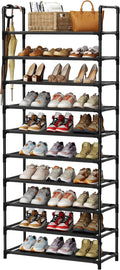 Shoe Rack, 10 Tier Shoe Storage Organizer Fit 30-35 Pairs Shoes,Metal Tall Shoe Shelf for Closet,Entryway,Garage,Bedroom,Cloakroom