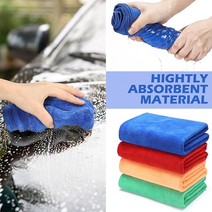 SmoothNovelty 10 Pcs Extra Large Microfiber Cloth 30" x 20" Large Floor Microfiber Towel Reusable Washable Free Lint Free Cloth Rag for Squeegee Mop Floor Window Housekeeping (Assorted Color)