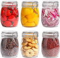 ComSaf Round Glass Jars with Airtight Lids 25 oz 6 Pack Pickling | Flour sugar rice, Preserving canning, Pantry organization, Kitchen storage, Dry goods, Sourdough fermenting, Mason jars