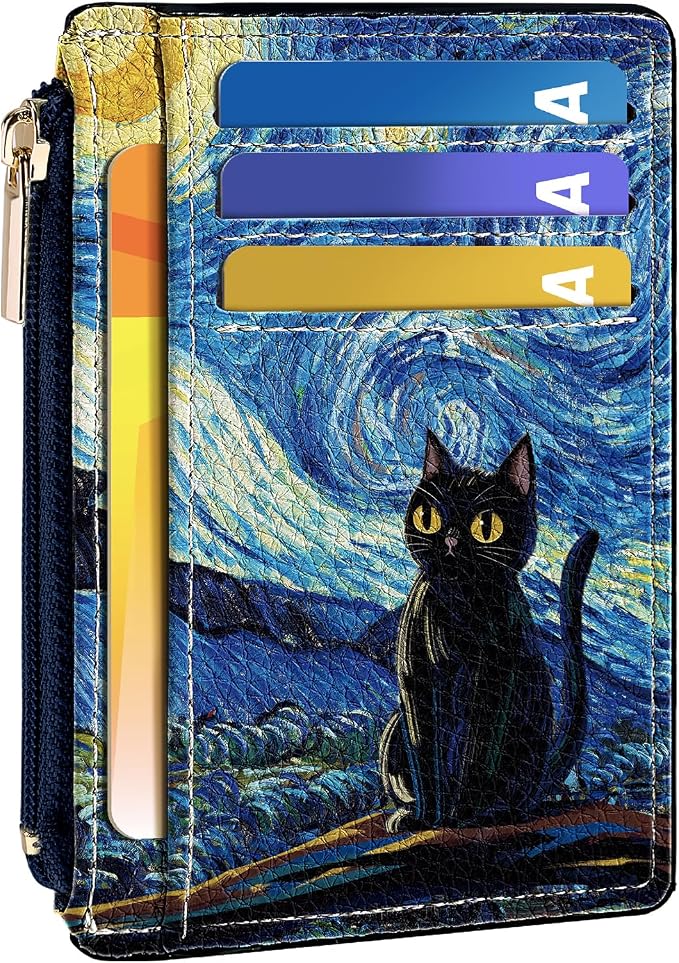 Tipmile Womens Credit Card Holder Wallet, Small Slim RFID Blocking Sleeve | Mini Tiny Cute ID Case, Minimalist Zipper Pocket Wallet, Thin Coin Purse, Mothers Gift