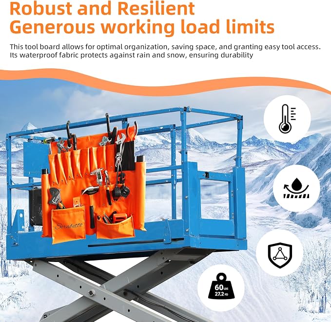 Lineman Tool Board and Apron, Bucket Truck Tools Organizer with Two 2" Hooks