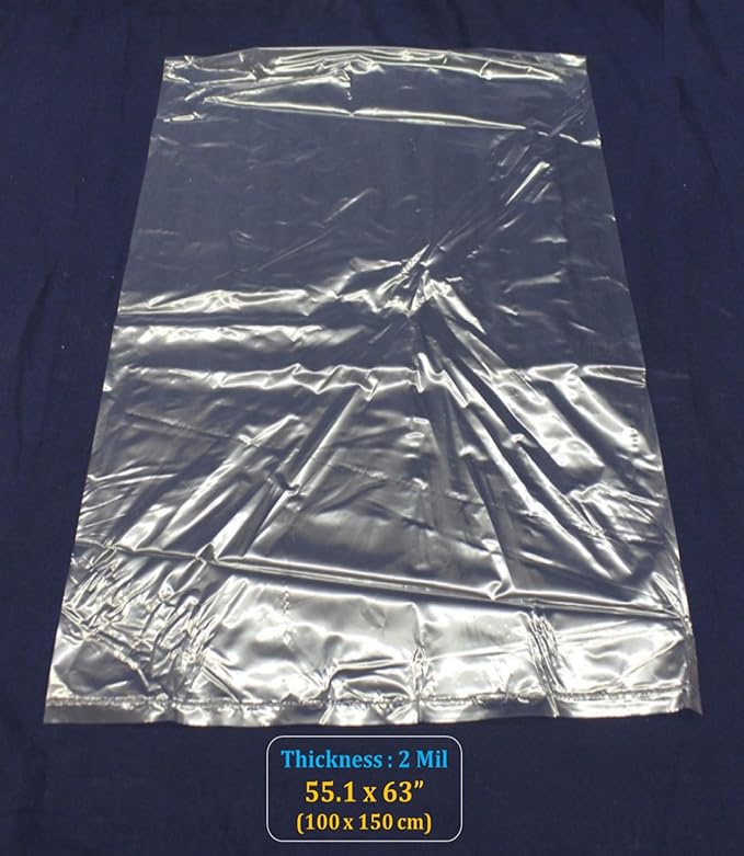 Large Storage Bags 55 x 63 inches Jumbo Plastic Moving Bags for Big Luggage, Furniture, Industry Equipments, Business and Agriculture Use (10 pcs)
