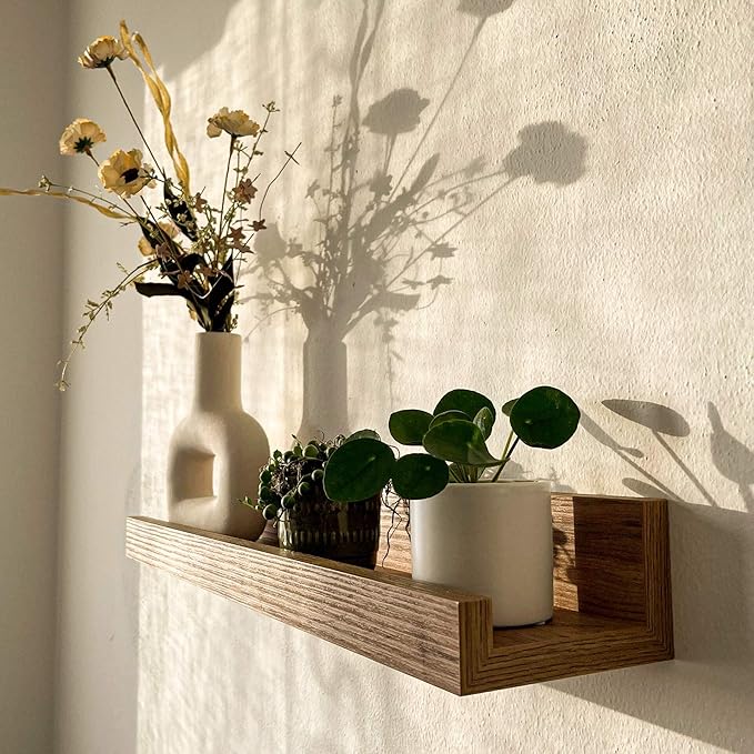 Mobili Fiver, Set of 2 First Picture Shelves, 23.62 in, Rustic Oak, Made in Italy