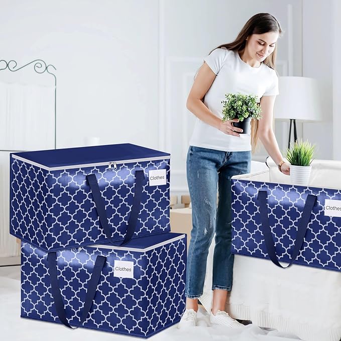 Fabspace Moving Bags, Extra Large Moving Supplies, Heavy Duty Storage Bags, Packing Bags with Reinforced Zippers & Handles, Collapsible Packing Boxes, Storage Totes for Moving, Packing, 88L, 8 Packs