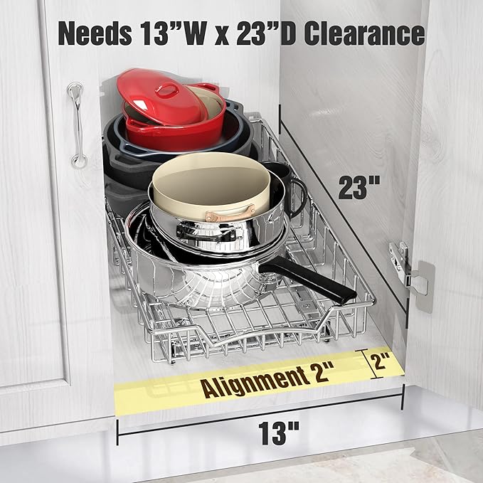 Simple Houseware Pull-Out Cabinet Sliding Basket Bundles