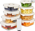 HOLDN’ STORAGE Vacuum Food Storage Containers, Set of 8 Glass Containers & Electronic Pump - Keep Food Fresh Longer, BPA-Free Glass, Leak-Proof, Ideal for Meal Prep, Marinating