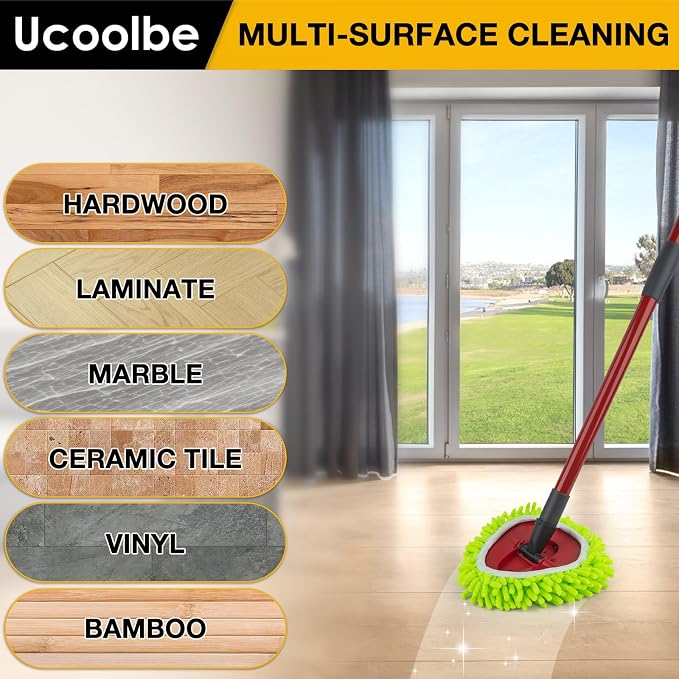 Chenille Duster Spin Mop Replace Heads for O-Cedar EasyWring 1-Tank, 3-Pack | Chenille Mop pad, Not for Ocedar 2-Tank. Chenille picks up dust, pet hair & debris. Wet/dry use for floors, walls & ceilings.