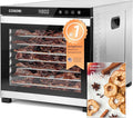COSORI Food Dehydrator for Jerky, 10 Trays, 16.2ft² Drying Space, 165°F Temperature Control, 48H Timer, 1000W Dehydrator Machine, Stainless Steel, for Herbs, Fruit, Meat, and Yogurt, Silver