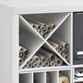 Furinno Cubicle X-Shelf Cube Insert, Cube Organizer, Plain White | Fits into Furinno Triple Thick Cubes, Ikea Kallax, for Organizers and Storage