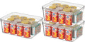 Basicwise Set of 3 Medium Clear Storage Containers with Lid For Kitchen Pantry Cabinet & Fridge Storage For Organizing Snack Produce Supplies Or Essentials Durable Bin For Home Apartment Or Office Use
