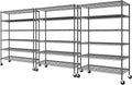 Romorgniz 82" H X45 W X18 D Storage Shelves with Wheels, 6 Tier Wire Shelving Adjustable Metal Shelving Pantry Shelves Capacity 1200LBS for Garage, Pantry, Kitchen, Closet,Black,3P
