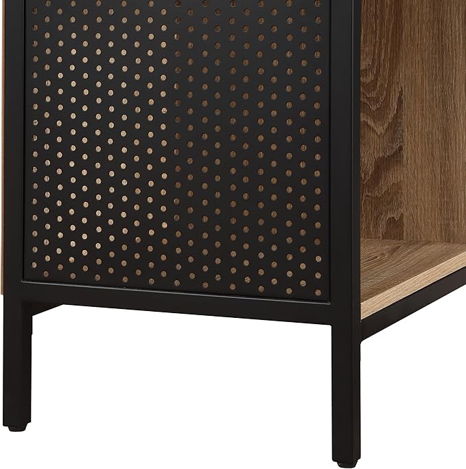 OSP Home Furnishings Ace Contemporary Modern Storage Bookcase with Shelves, 2- Shelves, 4 Cubes, River Oak Finish