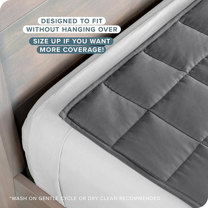 Bare Home Weighted Blanket Full or Queen Size 15lb (48" x 72") for Adults - All-Natural 100% Cotton - Premium Heavy Blanket Nontoxic Glass Beads (Grey, 48"x72")