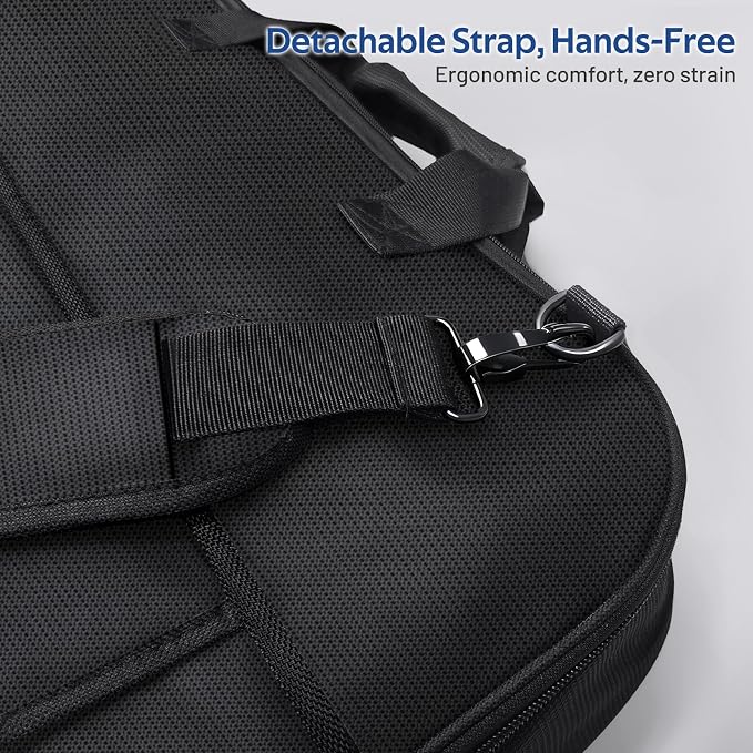 MISSLO Carry On Garment Bags for Travel with Shoe Compartment 42'' Suit Travel Bags for Men Heavy duty Fabric Luggage Hanging Bag for Clothes Suit Carrier with Shoulder Strap for Business Trips, Black