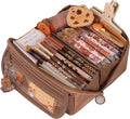 Pencil Case Pouch Box Cute Kawaii Large Capacity Aesthetic Zipper Pen Holder Organizer Bag for Kids (Z-Brown)