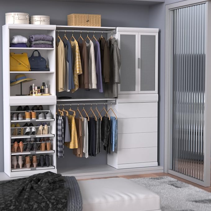 ClosetMaid Mosaics Shelf Unit, 3-Shelf Organizer, 40.29" H x 25.51" W x 16.05" D, White