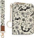 Blusabaca Women Credit Card Holder, Small RFID Wallet with Wristlet Strap | Removable Keychain, Case with Zipper, Vegan PU Leather, Cash Coin Pocket, Business Accordion Purse, Ladies Female Gift