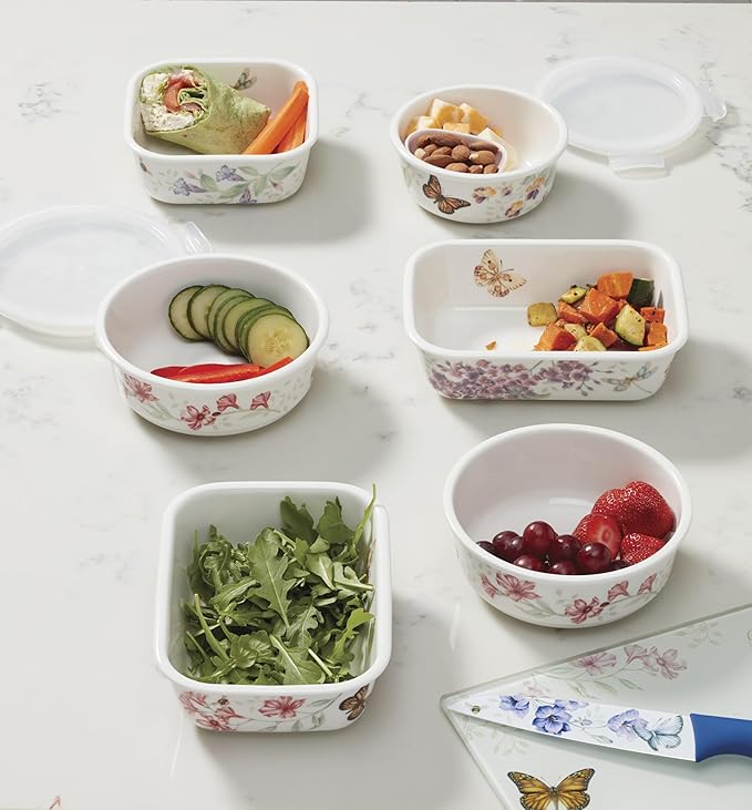 Lenox 824646 Butterfly Meadow Serve & Store Container, Small Container 6.25"D x 2.75"H