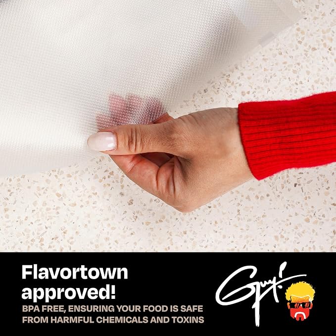 Guy Fieri's Flavortown 11" x 14" Vacuum Seal Gallon Bags, 24-Count | BPA-Free, Freezer Safe, Locks in Flavor & Freshness, Puncture-Resistant