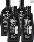 HOPE'S Perfect Sink Cleaner and Polish, Restorative, Water-Repellant, Removes Stains, Ideal for Brushed Stainless Steel, Cast Iron, Porcelain, Corian, Composite, Acrylic, 8.5 oz 4 Pack