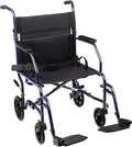 Carex Transport Wheelchair With 19 inch Seat, Folding Transport Chair with Foot Rests, Foldable Lightweight Wheelchair Foldable for Storage and Travel