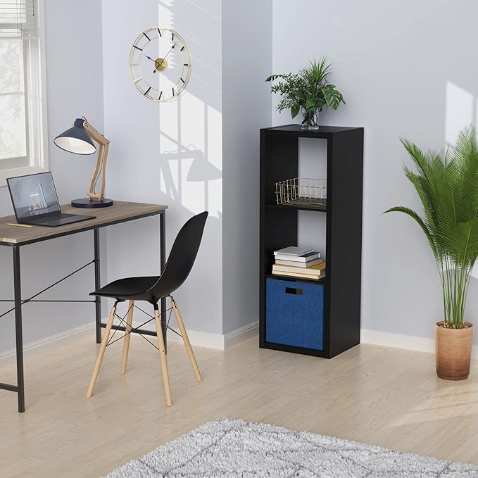 ClosetMaid Decorative Open Back 3-Cube Storage Organizer, Black