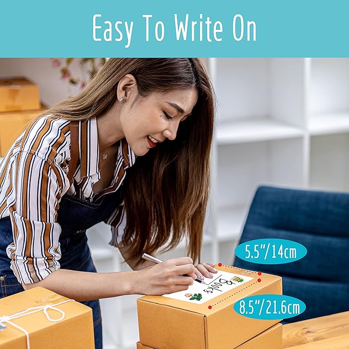 70 Large Size Blank Labels, Water/Oil/Tear Resistant, Inkjet & Laser Printer Available Removable No Residue for Home Organization Projects, Bins, Kitchen Storage Containers, Desk Items(8.5”x 5.5”)