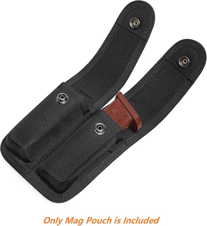 TACNEX Single/Double Magazine Pouch Duty Belt Nylon Mag Holder Pistol Mag MOLLE Holster Carry Case Compatible w/Double & Single Stack Magazines .380, 9mm & 40 Cal for Glock H&K Ruger S&W M&P Walther