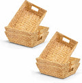 M4DECOR Set of 6 Snack Baskets, Wicker Snack Basket Organizer for Office, Small Wicker Baskets with Handles (6 packs)