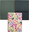 Steel Mill & Co Cute Pink/Purple Floral Mini Spiral Notebook, 8.25" x 6.25" Journal with Durable Hardcover and 160 Lined Pages, Wildflowers