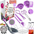 Supa Ant Canning Supplies Starter Kit- Canner Accessories with Canning Rack for Jars, XL Ladle,Wide Mouth Jar Funnel,Jar Lifter and Wrench,Bubble Popper/Measurer,Lid Lifter,Kitchen Tongs (Lavender)