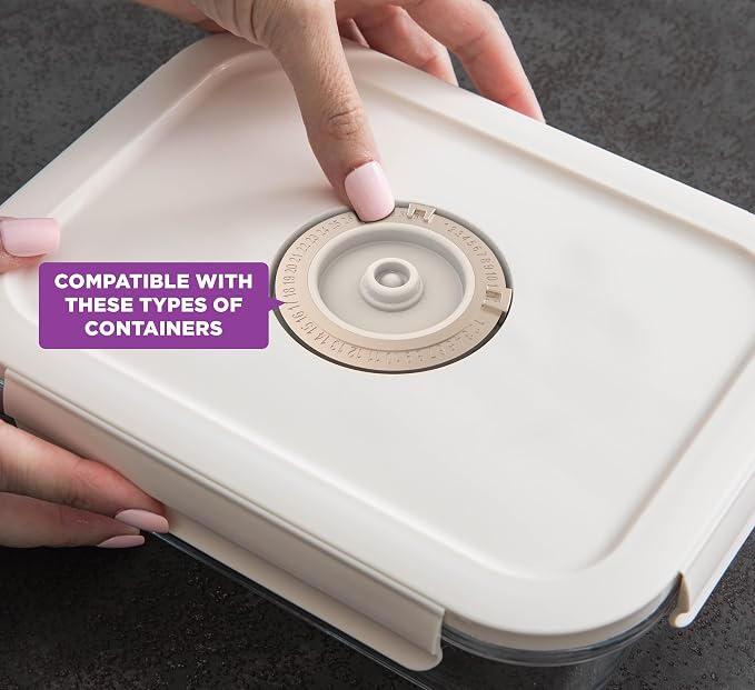 HOLDN’ STORAGE Vacuum Food Storage Containers Manual Pump – Keep Food Fresh Longer, BPA-Free Glass, Leak-Proof, Ideal for Meal Prep, Marinating.