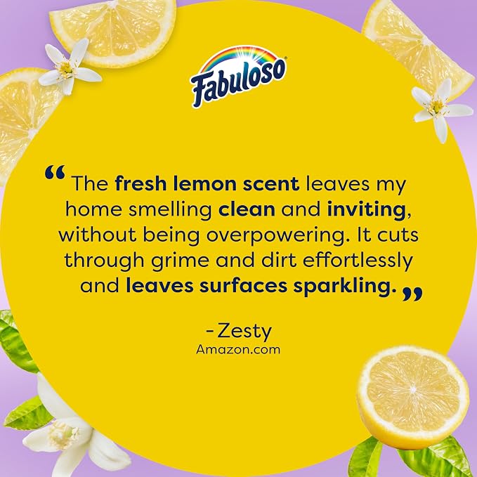 Fabuloso Multi-Purpose Cleaner, 2X Concentrated Formula, Refreshing Lemon Scent, 56 oz