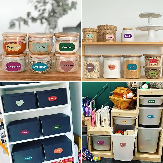 Colored Chalkboard Labels: 168 Premium Stickers + 2 Chalk Markers-Waterproof Removable Reusable Chalkboard Stickers,Perfect for Decorating Your Mason Jars Pantries Crafts and Offices