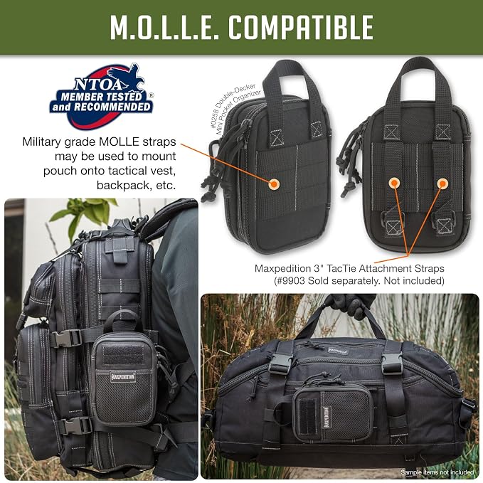 MAXPEDITION Double-Decker Pocket Organizer, Tactical Tool Pouch for Organization, EDC Pouch for Everyday Carry