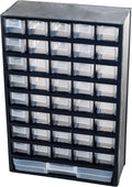 Storage Bin with Drawers - 41-Drawer Plastic Tool Organizer - Hardware or Craft Cabinet for Storing Beads, Toys, or Nuts and Bolts by Stalwart (Black)