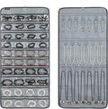 Dual-sided Hanging Jewelry Organizer with 40 Pockets and 20 Hook Loops Necklace Holder Jewelries Organizer for Earrings Bracelets Rings with 360 Degree Rotating Hanger (40 Pockets and 20 Hook Loops-Grey)