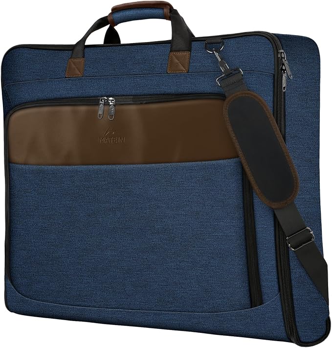 MATEIN Travel Garment Bags, Large Convertible Carry On Garment Bag, Blue | Wrinkle-Free, Hanging Travel Suit Luggage, 2 in 1 Suit Carrier Suitcase, Shoulder Strap, For Business Trip, For Men Women
