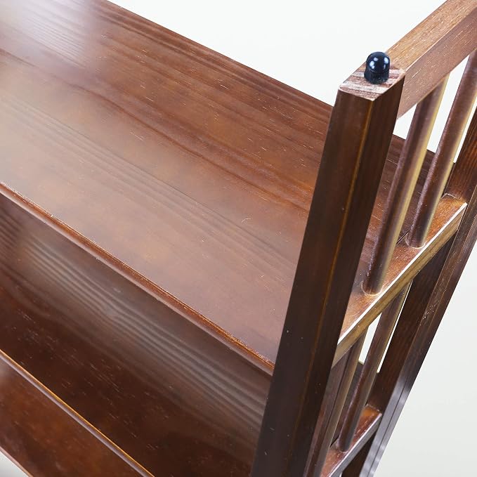Casual Home 3-Shelf 27.5" Wide Folding Stackable Bookcase, Walnut (New)