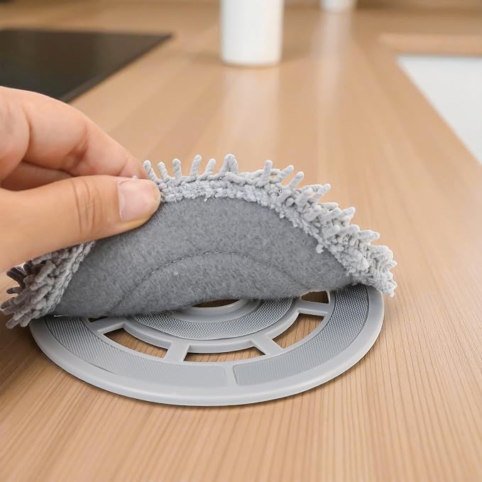 4PCS Microfiber Mop Cloth & Mop Tray – Fit for Roborock Q Revo Qrevo Robot Vacuum Cleaner, Washable Pad Replacement, Cloths Holder Mount Spare Parts, Wiping Plates, Floor Cleaning Accessories