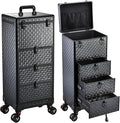 Yueieoun Salon Cart with 3 Drawers, Nail Trolley Cart with Wheels Salon Station Rolling Makeup Train Case Cosmetology Case Organizer Cases for Nail Tech,SPA,Face Painting,Hairstylist,Makeup Artist