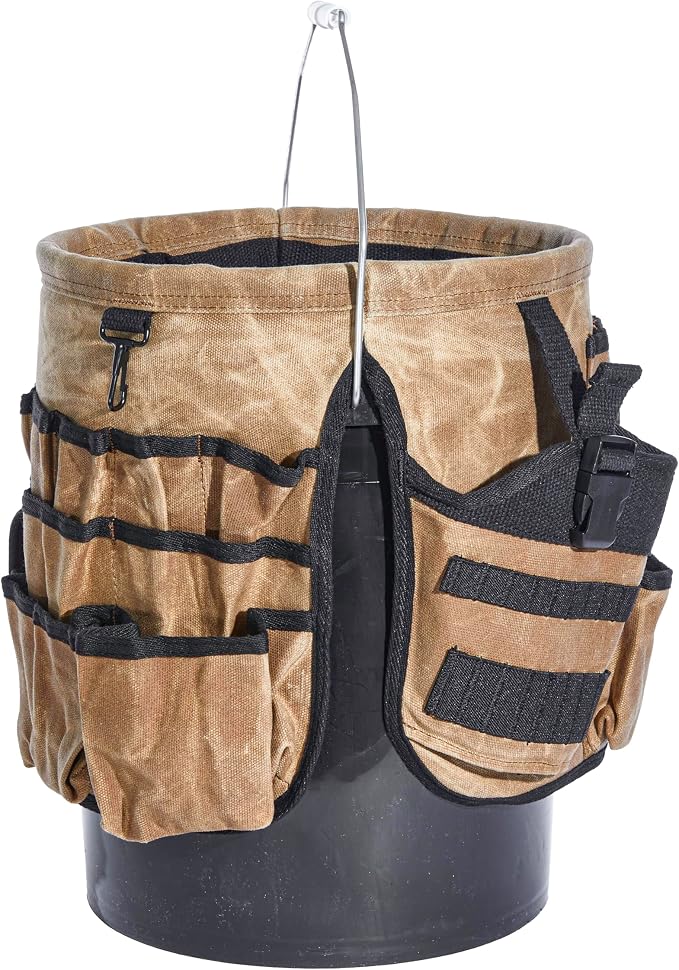 Readywares Tool Bucket Organizer | Waxed Canvas 5 Gallon Bucket Organizer